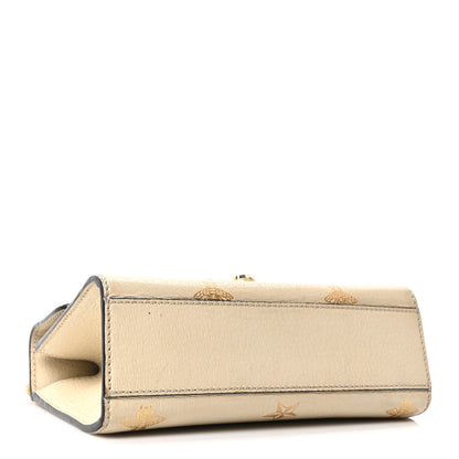 Gucci Grained Calfskin Bee Star Small Padlock Shoulder Bag White 4 of 10
