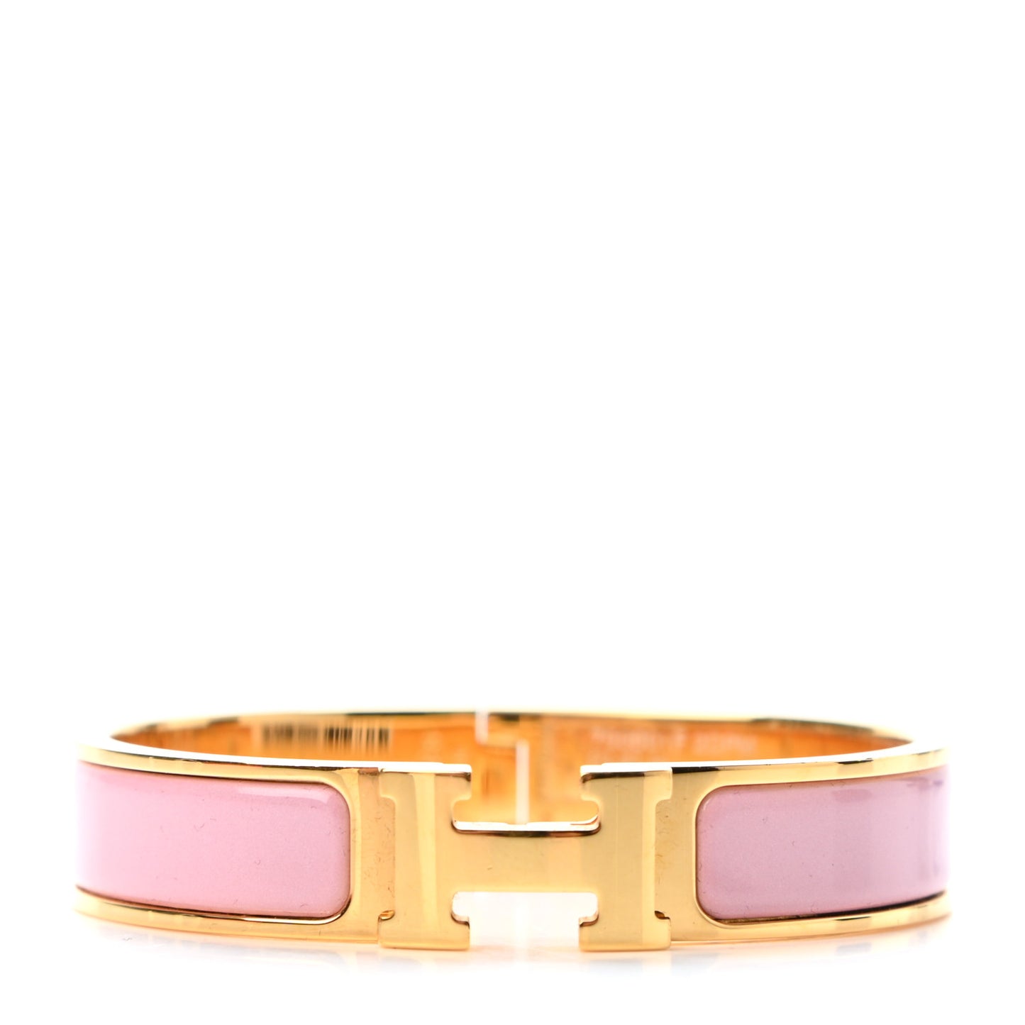 Enamel Narrow Clic Clac H Bracelet PM Rose Nacarat