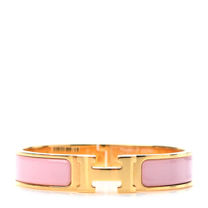 Hermes Enamel Narrow Clic Clac H Bracelet PM Rose Nacarat 1 of 3