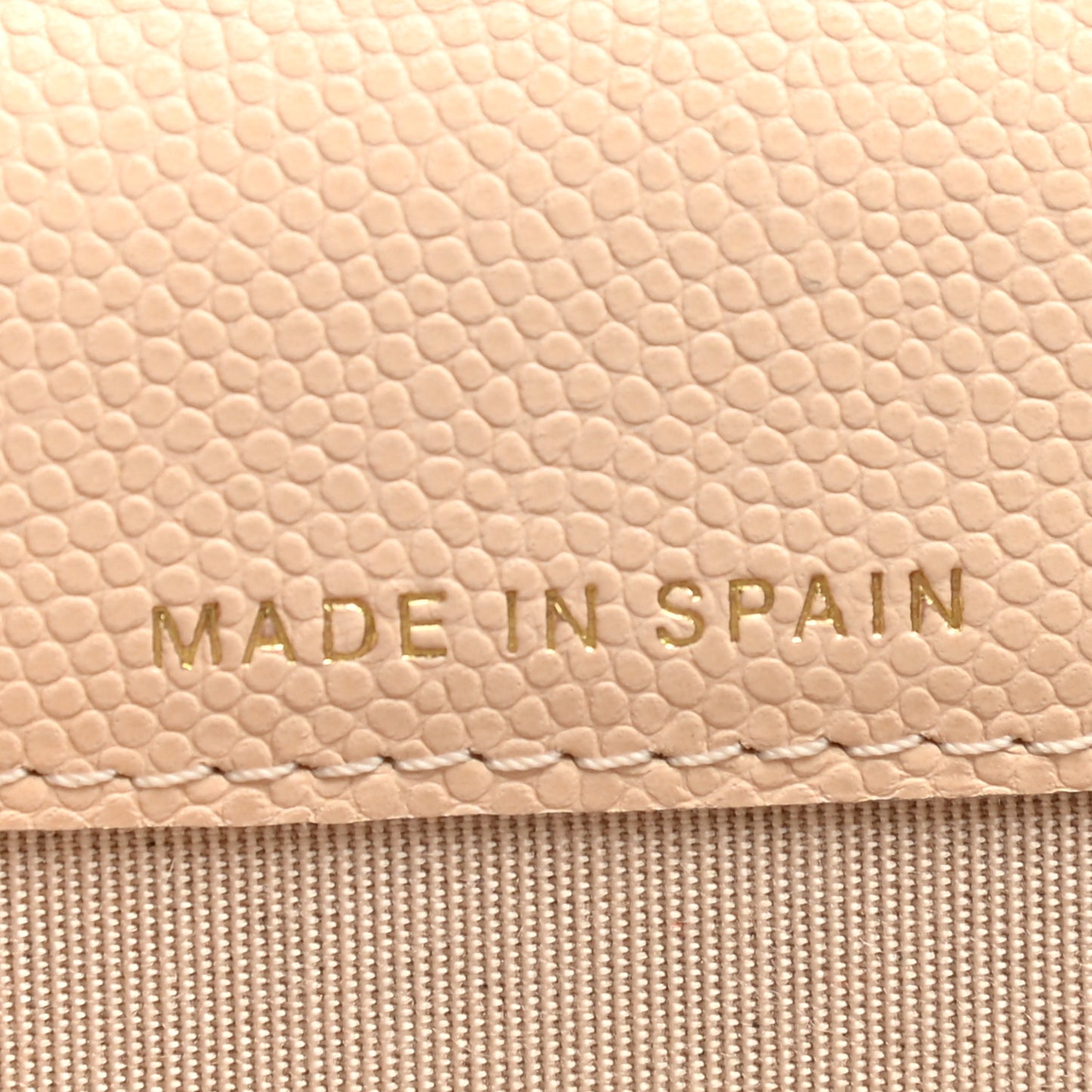 Caviar Pearl Quilted Coco Candy Flap Card Holder Beige