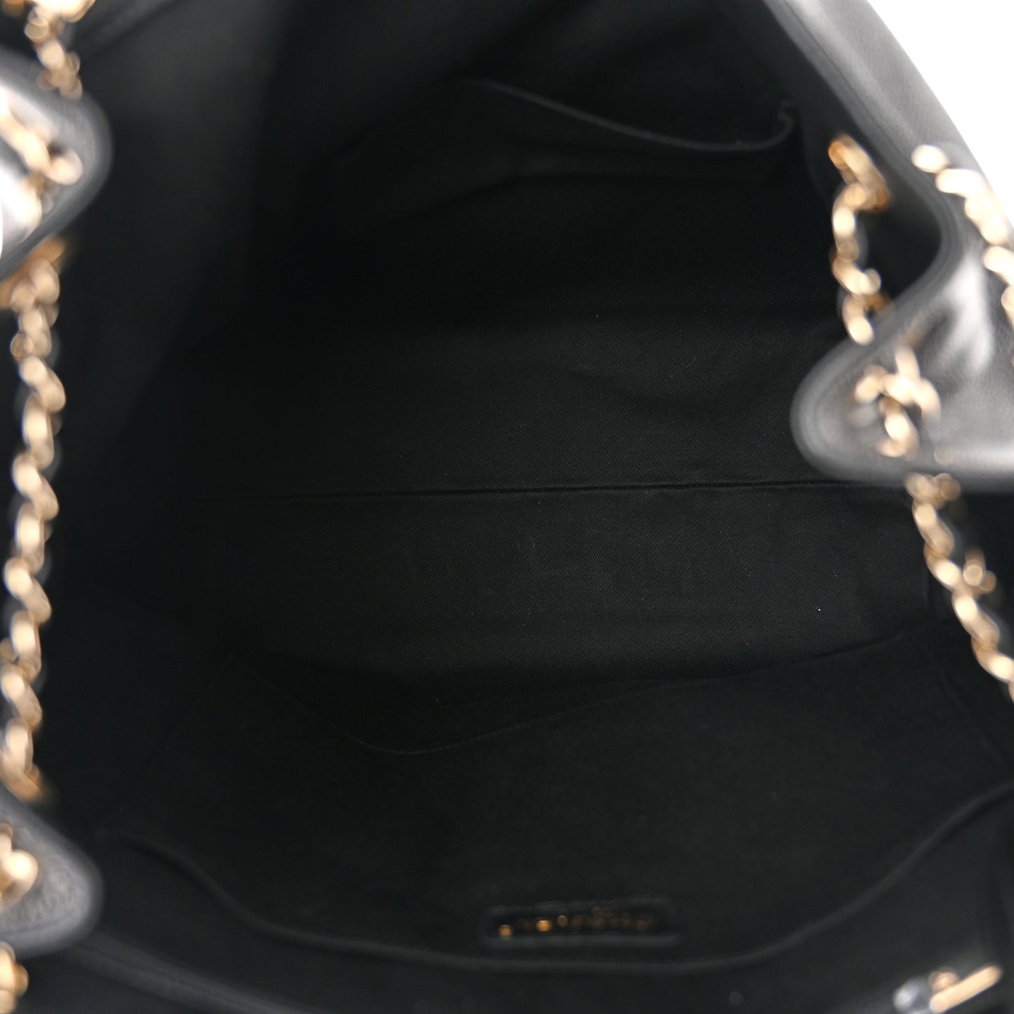 Crumpled Grained Calfskin Zip and Carry Shopping Tote Black