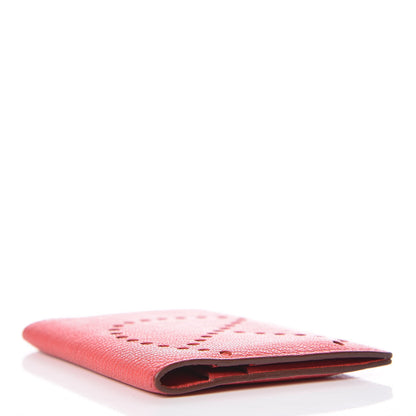 Hermes Chevre Mysore Evelyne Card Wallet Rouge Casaque 4 of 7