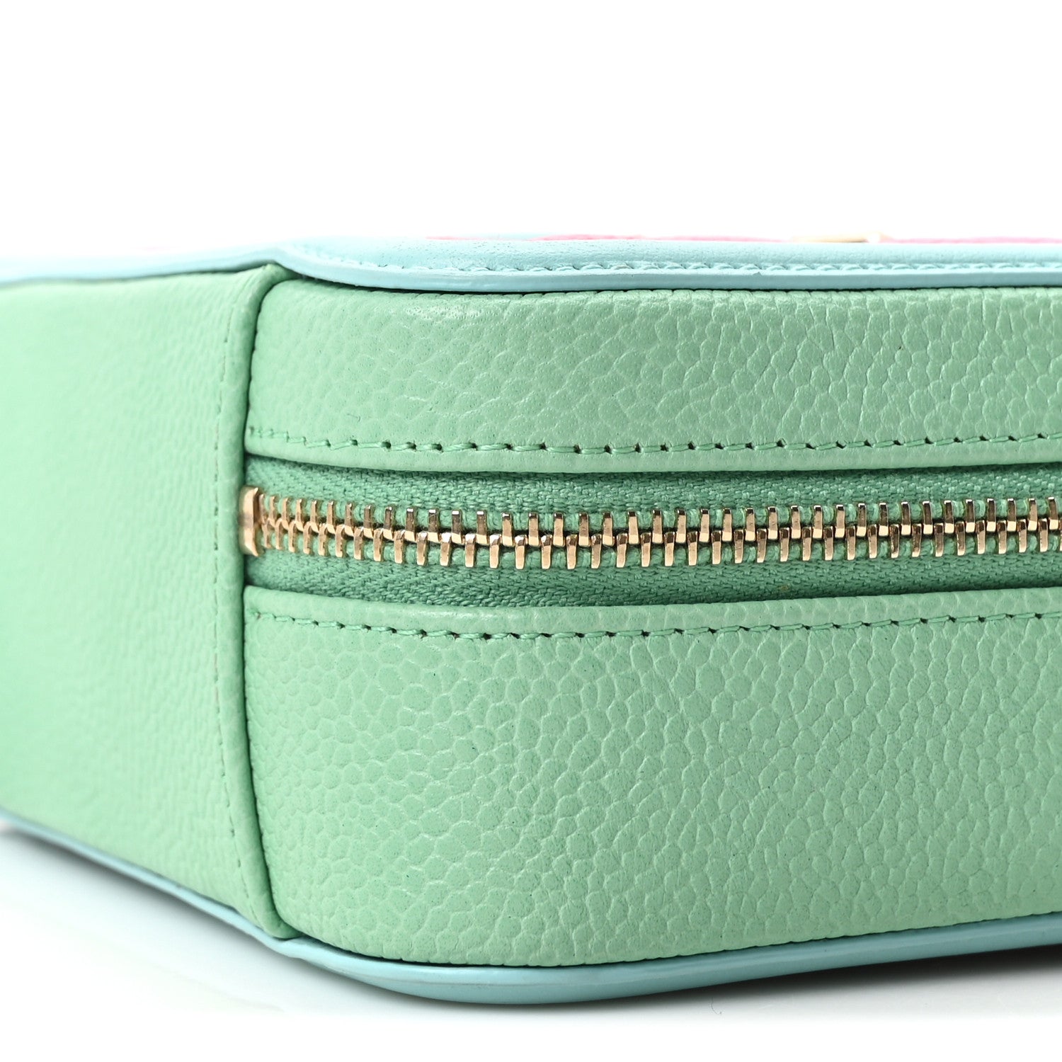 Chanel Caviar Quilted Filigree Vanity Clutch With Chain Pink Light Blue Green 10 of 10