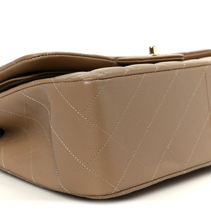Chanel Caviar Quilted Jumbo Double Flap Dark Beige 10 of 15