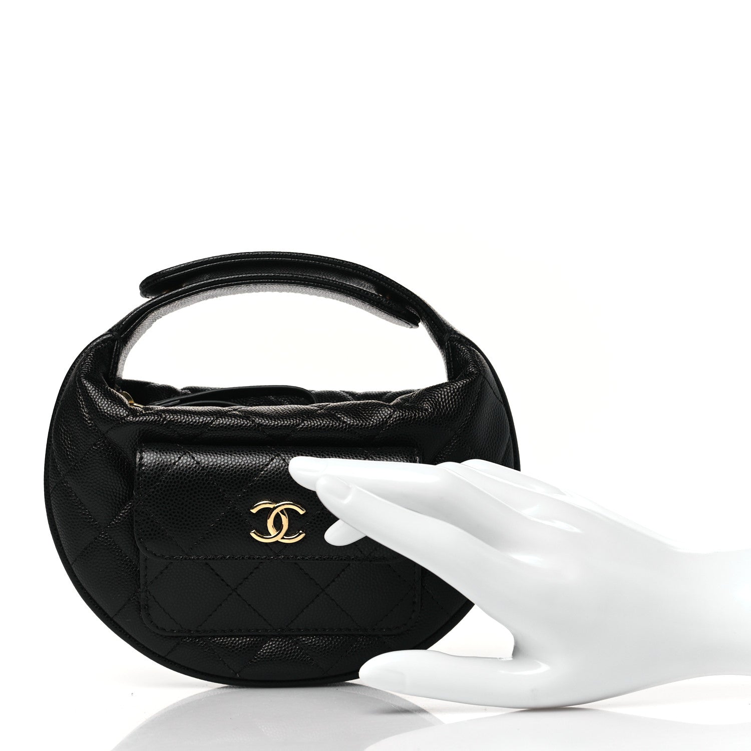 Chanel Caviar Quilted Polly Pocket Pouch Hobo Black 2 of 10