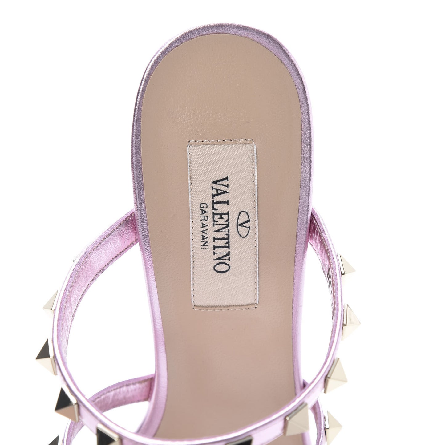 Metallic Nappa Rockstud 60mm Caged Slide Sandals 37 Giacinto