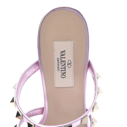 Valentino Garavani Metallic Nappa Rockstud 60mm Caged Slide Sandals 37 Giacinto 6 of 8