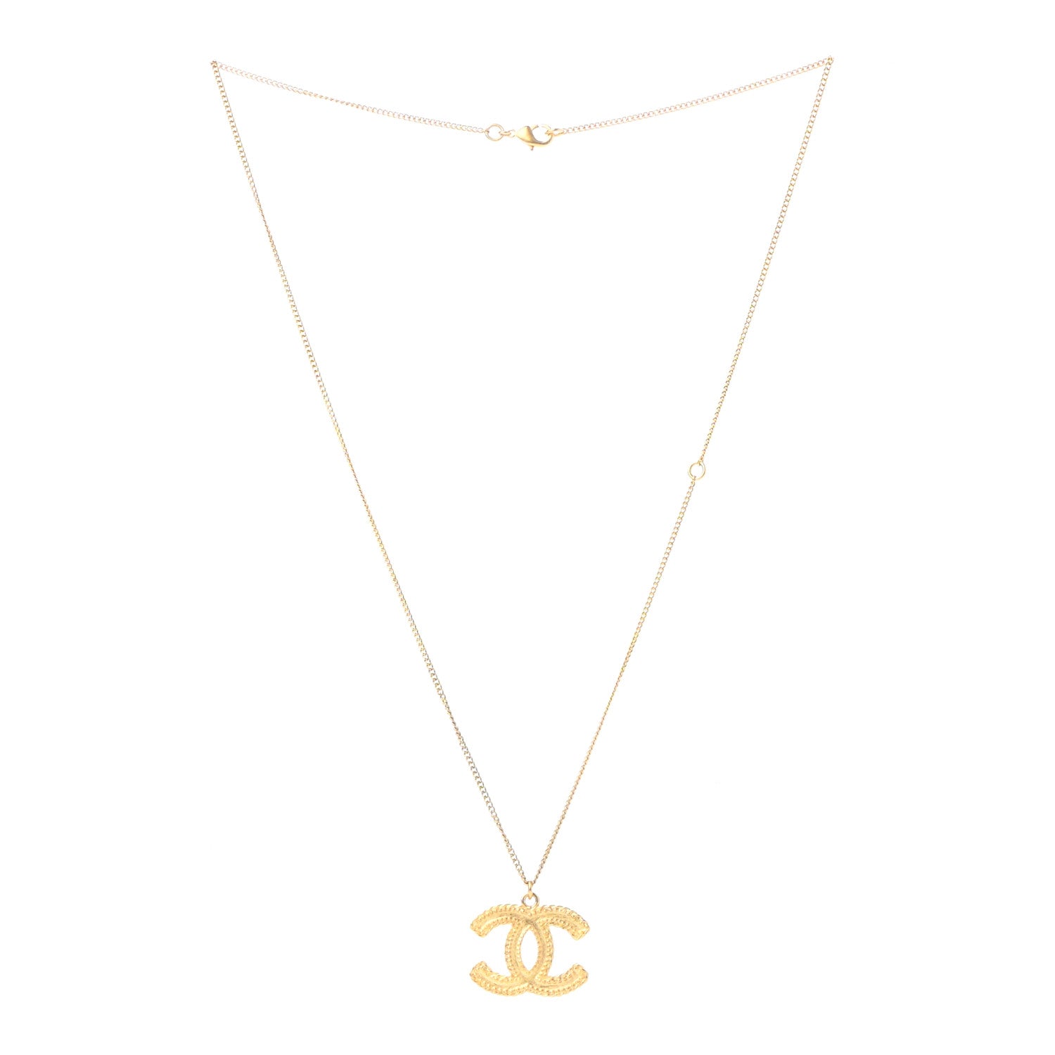 Chanel CC Necklace Matte Gold 3 of 6