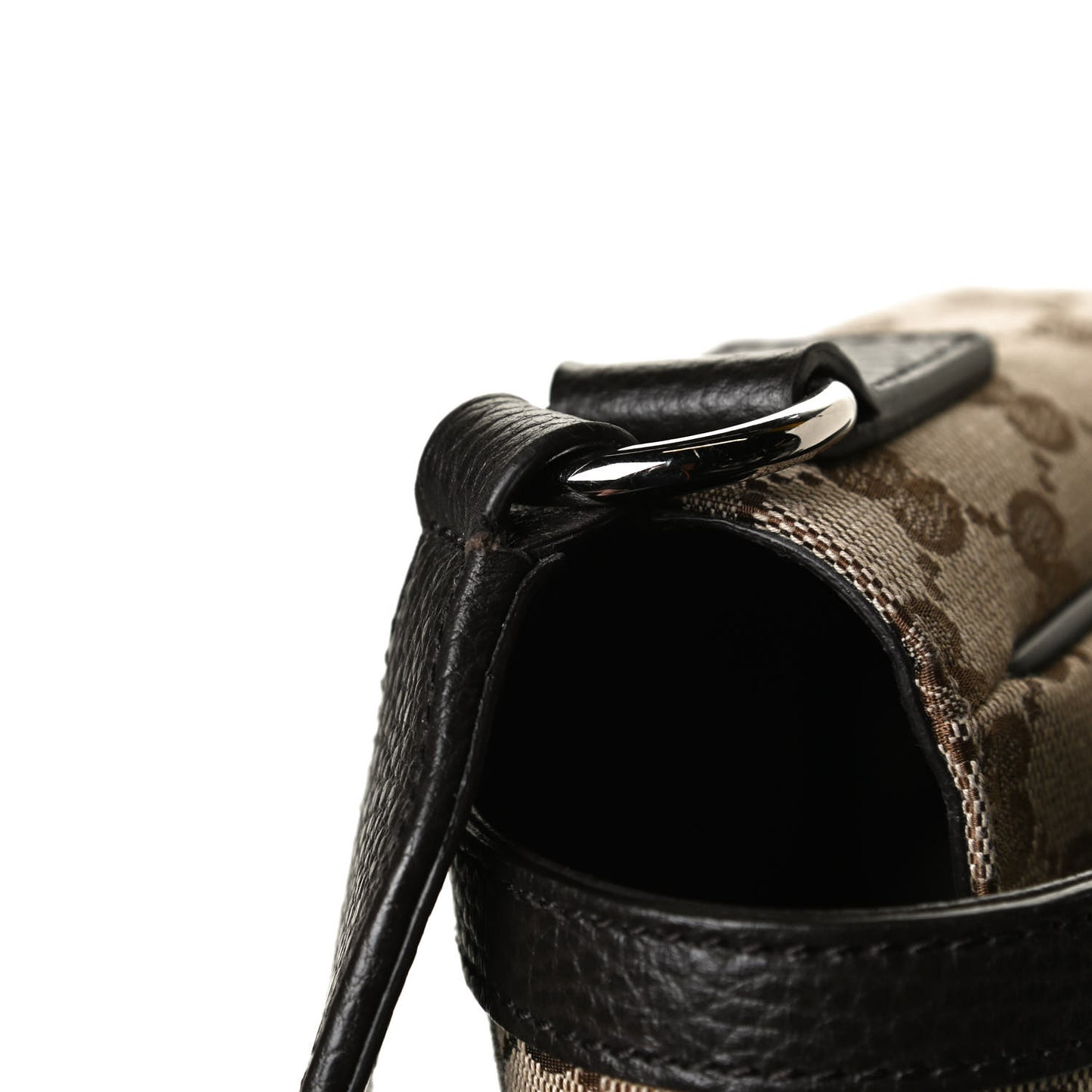 Monogram Large Flap Messenger Bag Beige Dark Brown