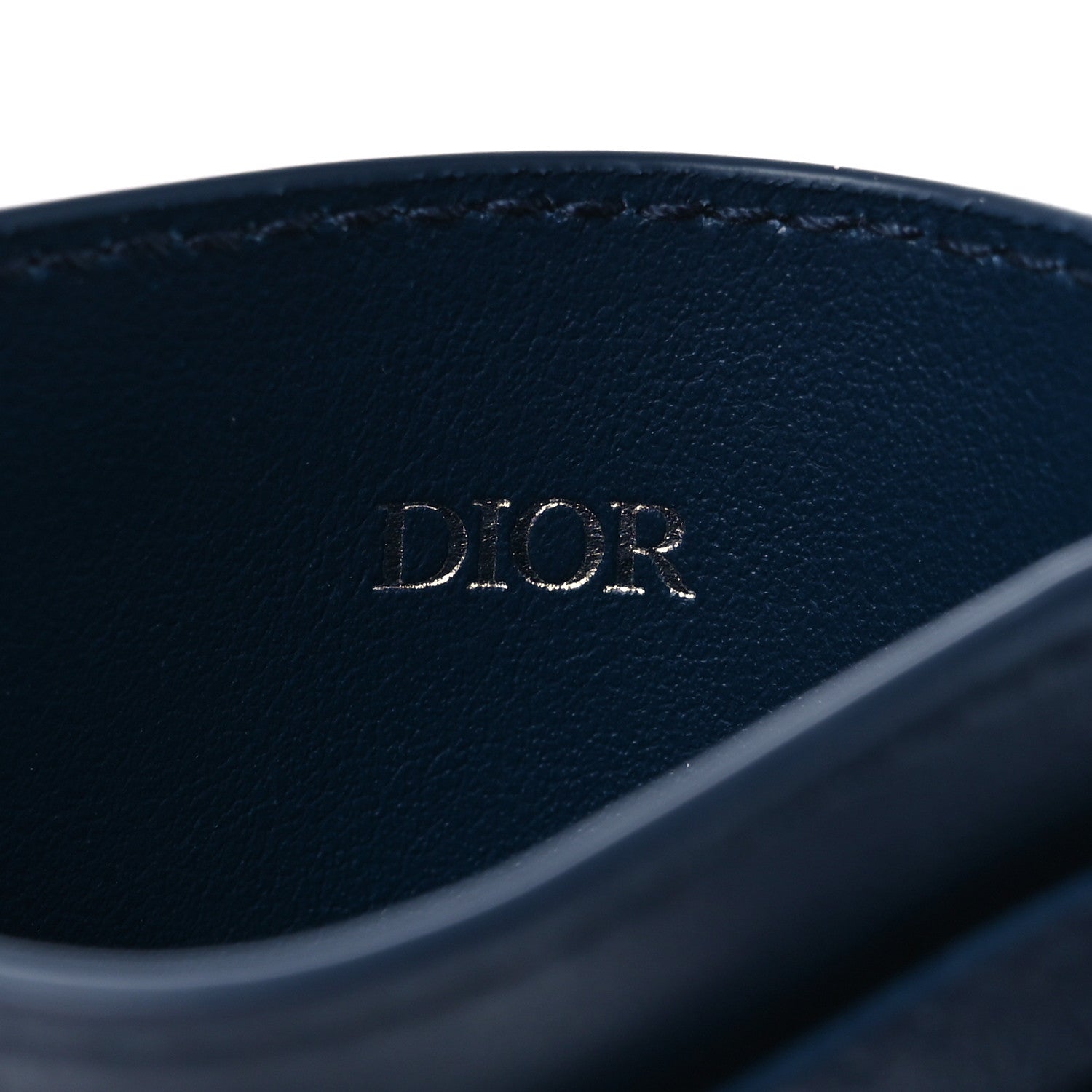 Christian Dior Calfskin Oblique Galaxy Perforated Card Holder Blue White 6 of 8