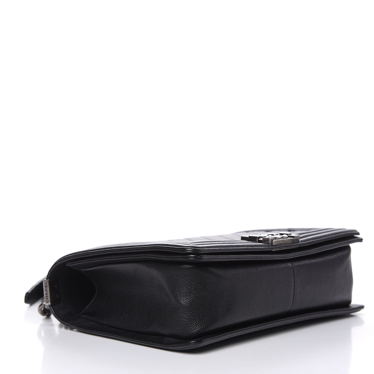 Grained Calfskin Quilted New Medium Boy Flap Black