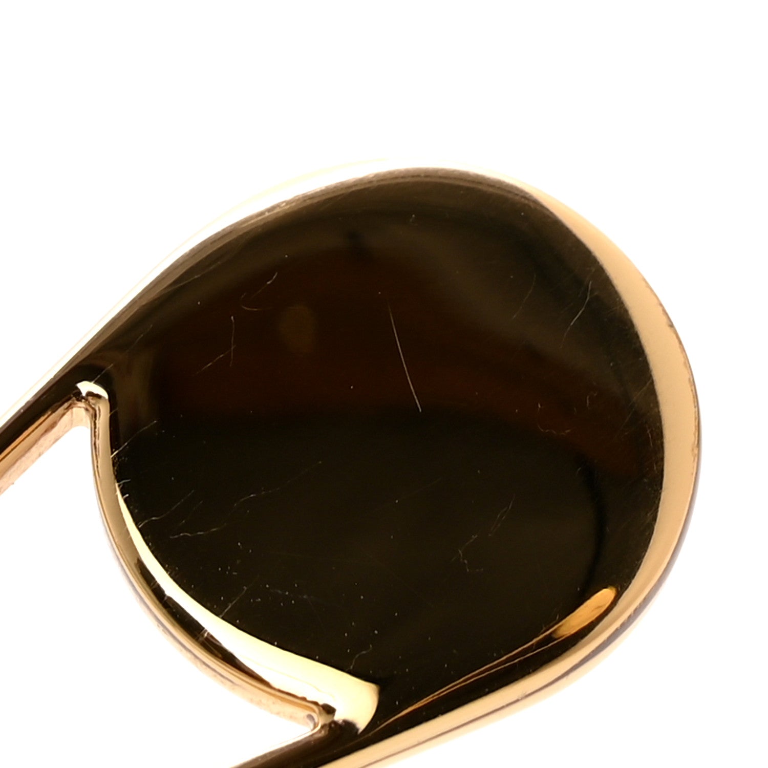 Gucci Oversized Round Sunglasses GG0252S Gold Green 8 of 9
