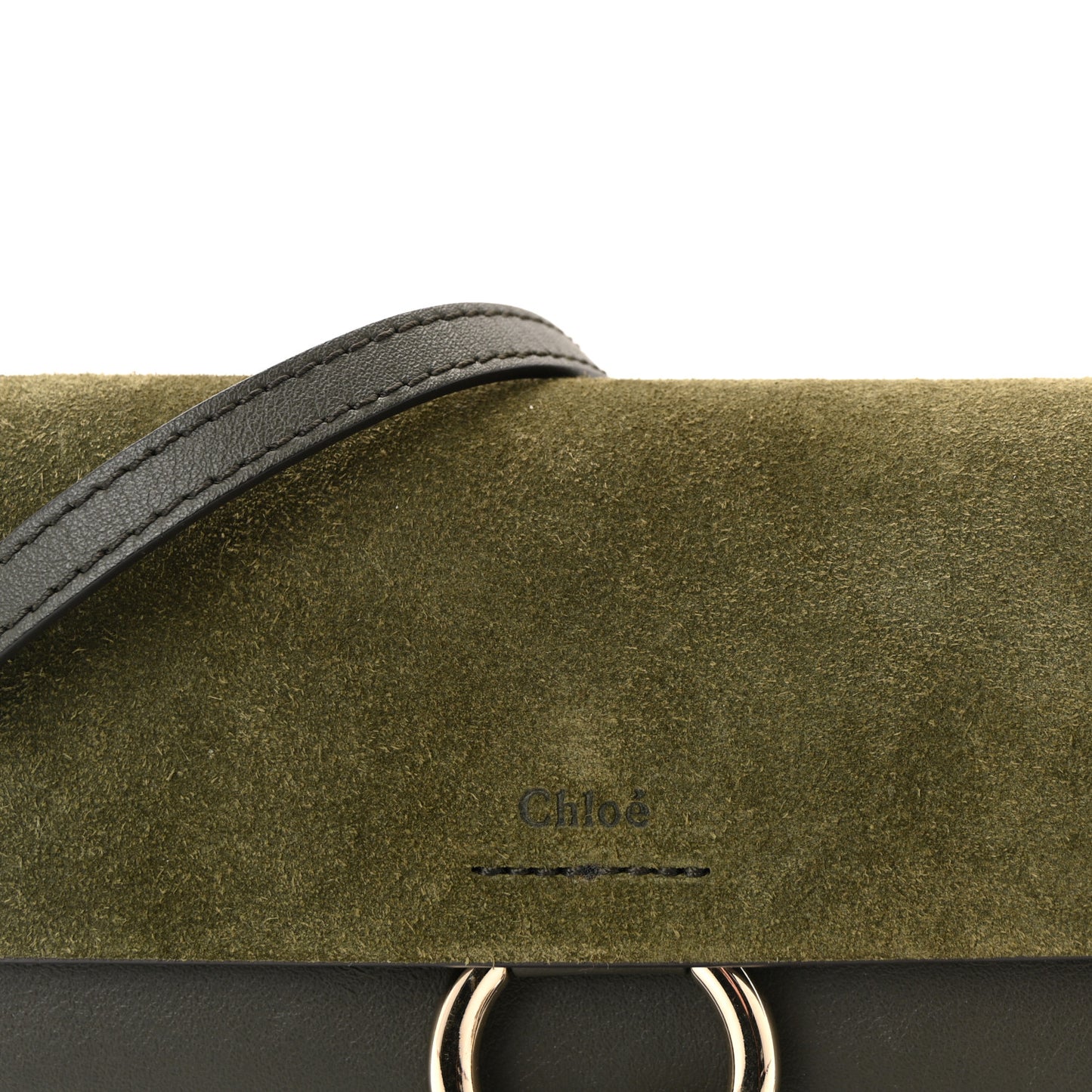 Suede Calfskin Mini Faye Shoulder Bag Deep Forest
