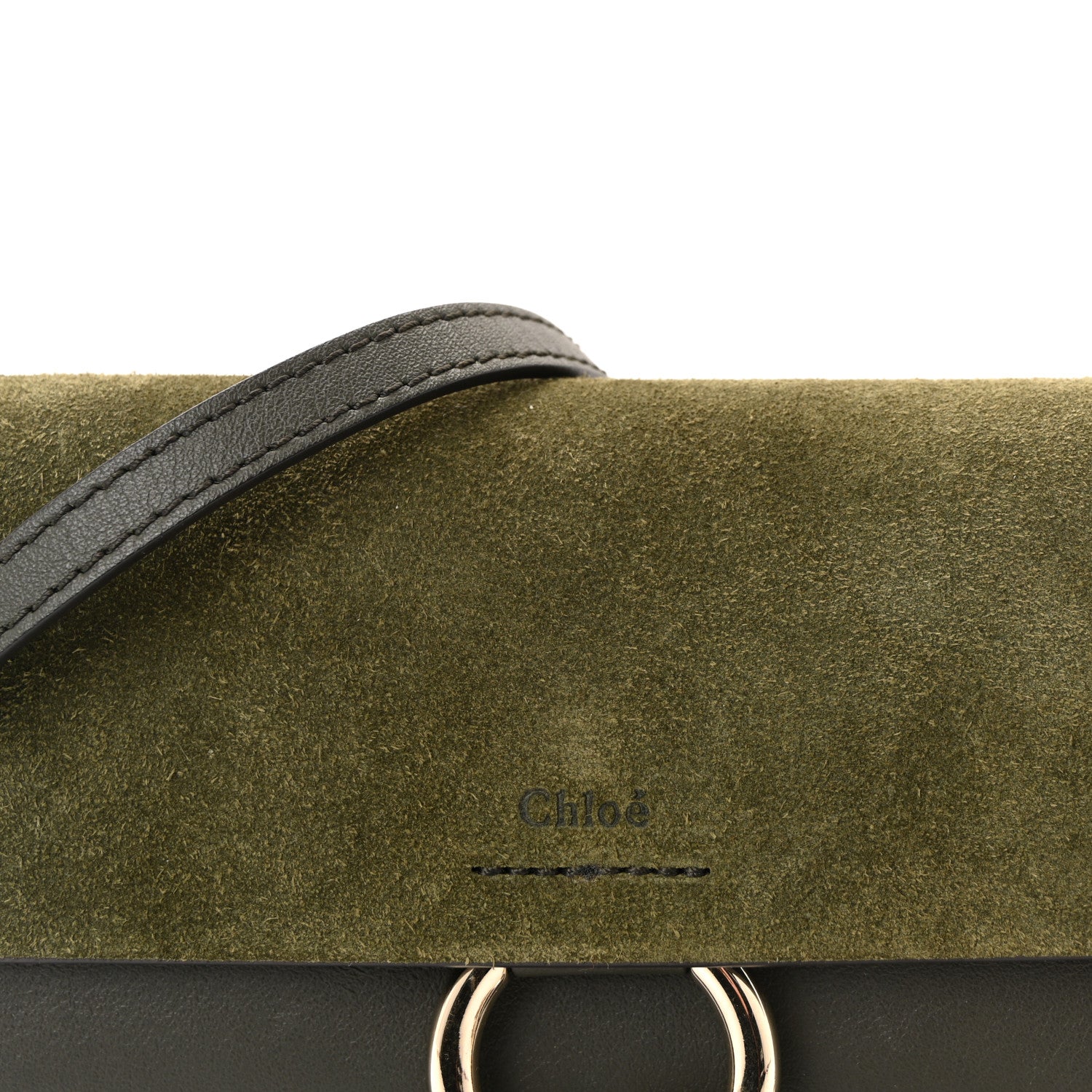 Chloe Suede Calfskin Mini Faye Shoulder Bag Deep Forest 8 of 10