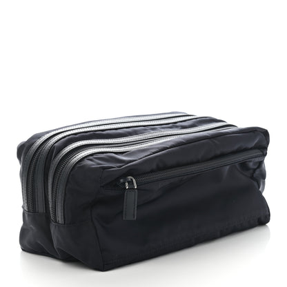 Prada Tessuto Nylon Saffiano Pouch Blue 3 of 10