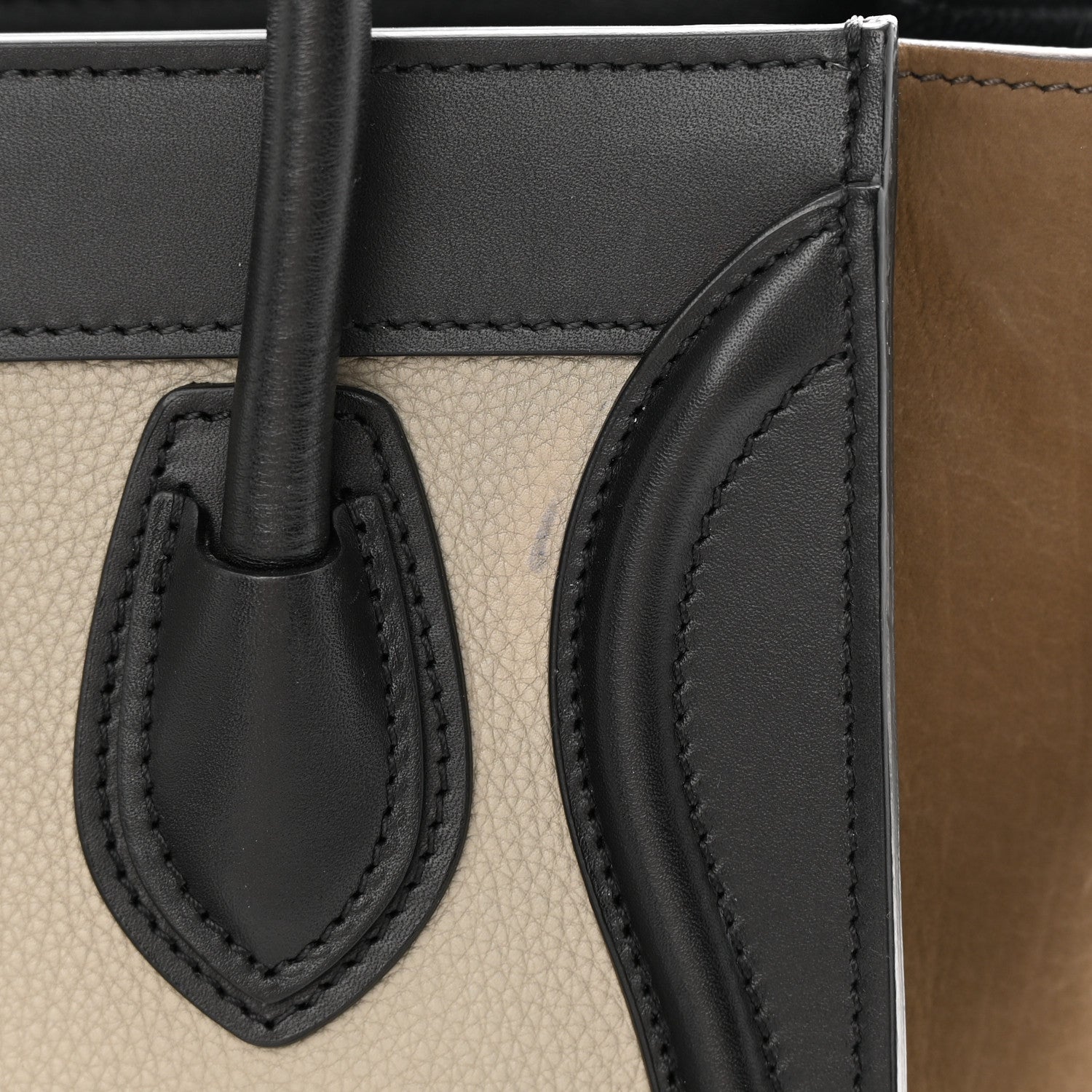 Celine Baby Grained Calfskin Nubuck Nano Tri-Color Luggage Stone 15 of 15