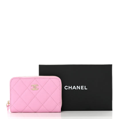 Chanel Caviar Quilted Zip Coin Purse Pink 8 of 8