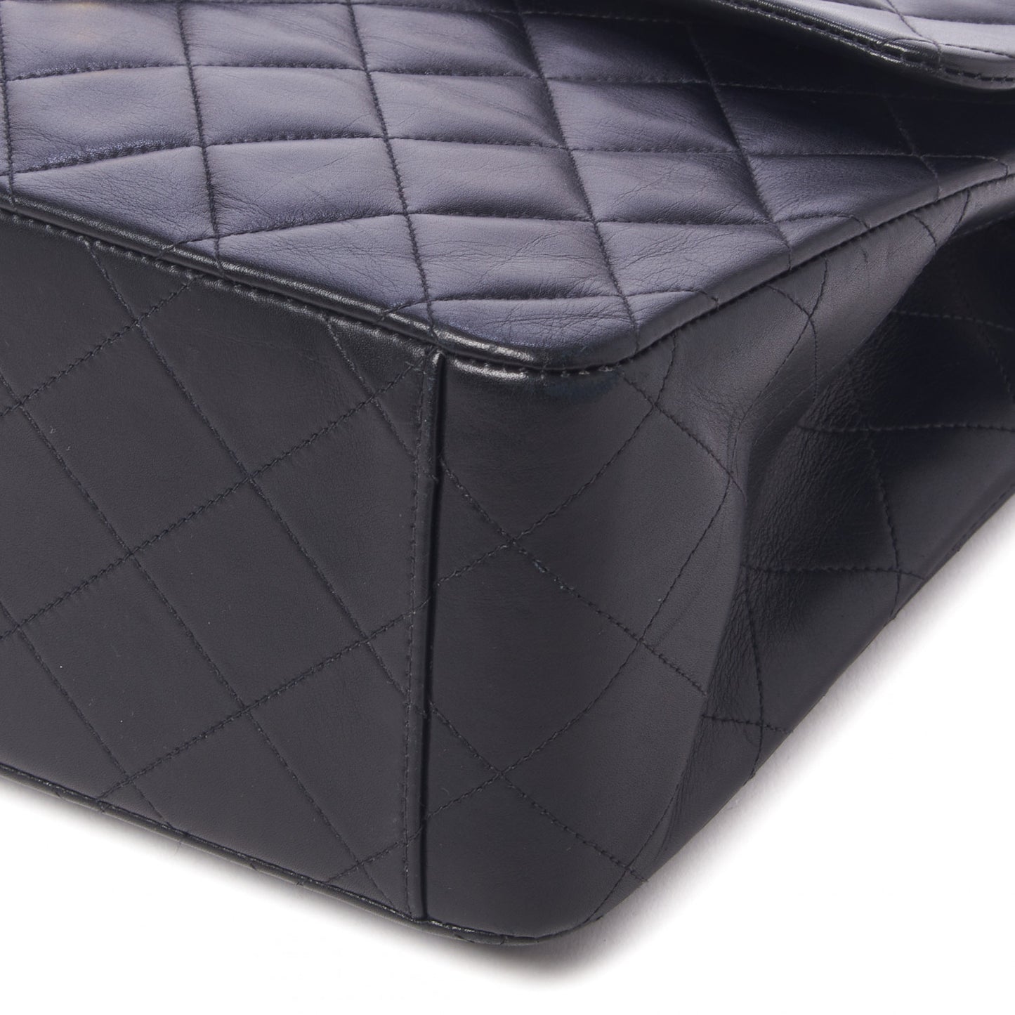 Lambskin Quilted XL Jumbo Single Flap Black