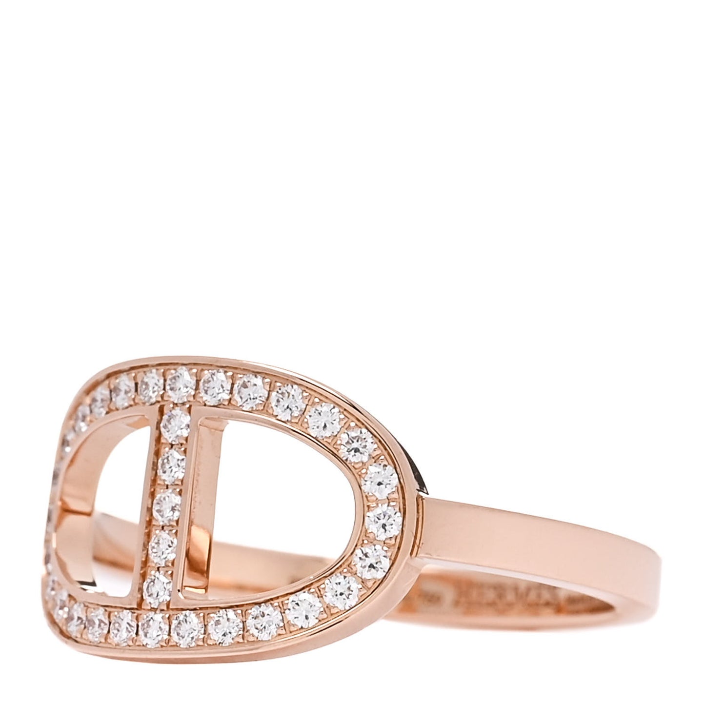 18K Rose Gold Diamond MM Chaine d'Ancre Contour Ring 54 6.75