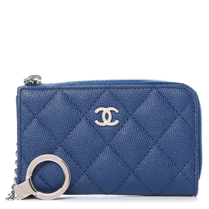 Chanel Caviar Quilted Key Holder Case Blue 1 of 8