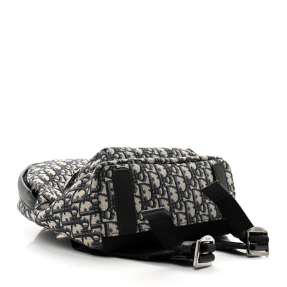 Christian Dior Oblique Calfskin Rider Kid's Backpack Beige Black 4 of 9