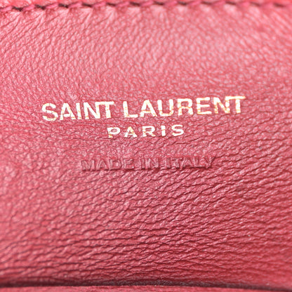 Saint Laurent Smooth Calfskin Paris VII Large Flat Hobo Red 7 of 13