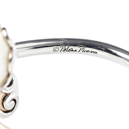 Tiffany Sterling Silver Freshwater Pearl Paloma's Venezia Goldoni Heart Ring 50 5.25 6 of 7