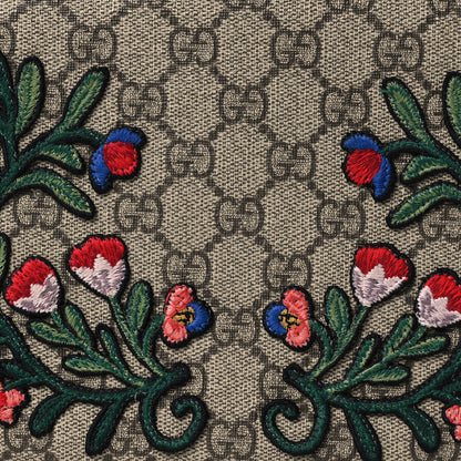Gucci GG Supreme Monogram Floral Embroidered Mini Chain Shoulder Bag Beige Ebony Tuscany 8 of 15