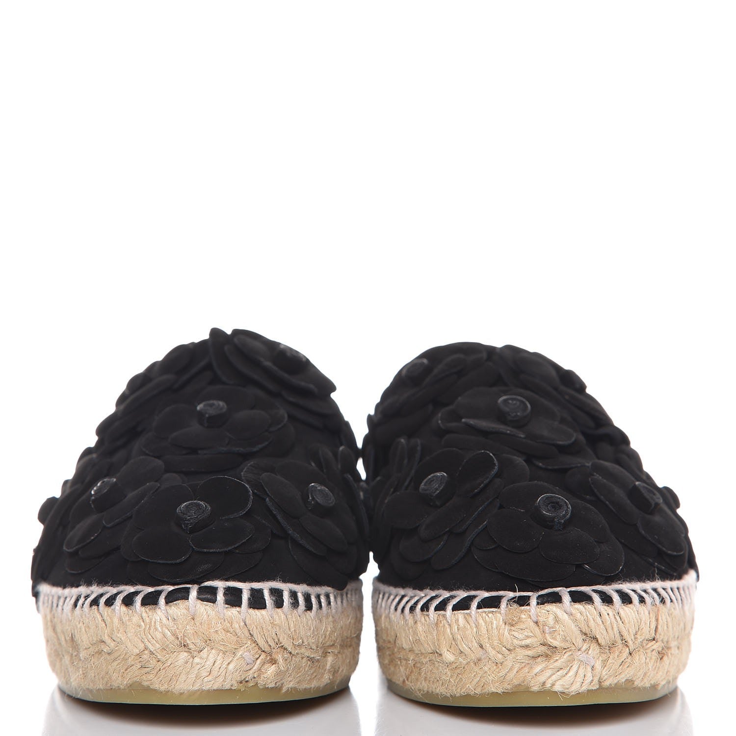 Chanel Suede Camellia CC Espadrilles 41 Black 2 of 9