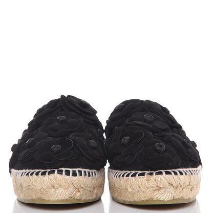 Chanel Suede Camellia CC Espadrilles 41 Black 2 of 9