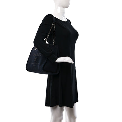 Chanel Mixed Fibers Small Deauville Tote Black 2 of 10