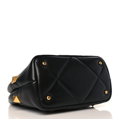 Valentino Garavani Nappa Small Roman Stud The Handle Bag Black 4 of 8
