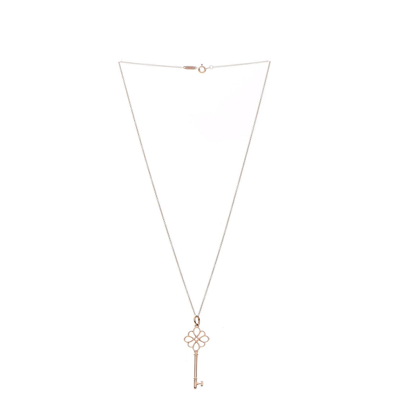 18K Rose Gold Knot Key Pendant Necklace