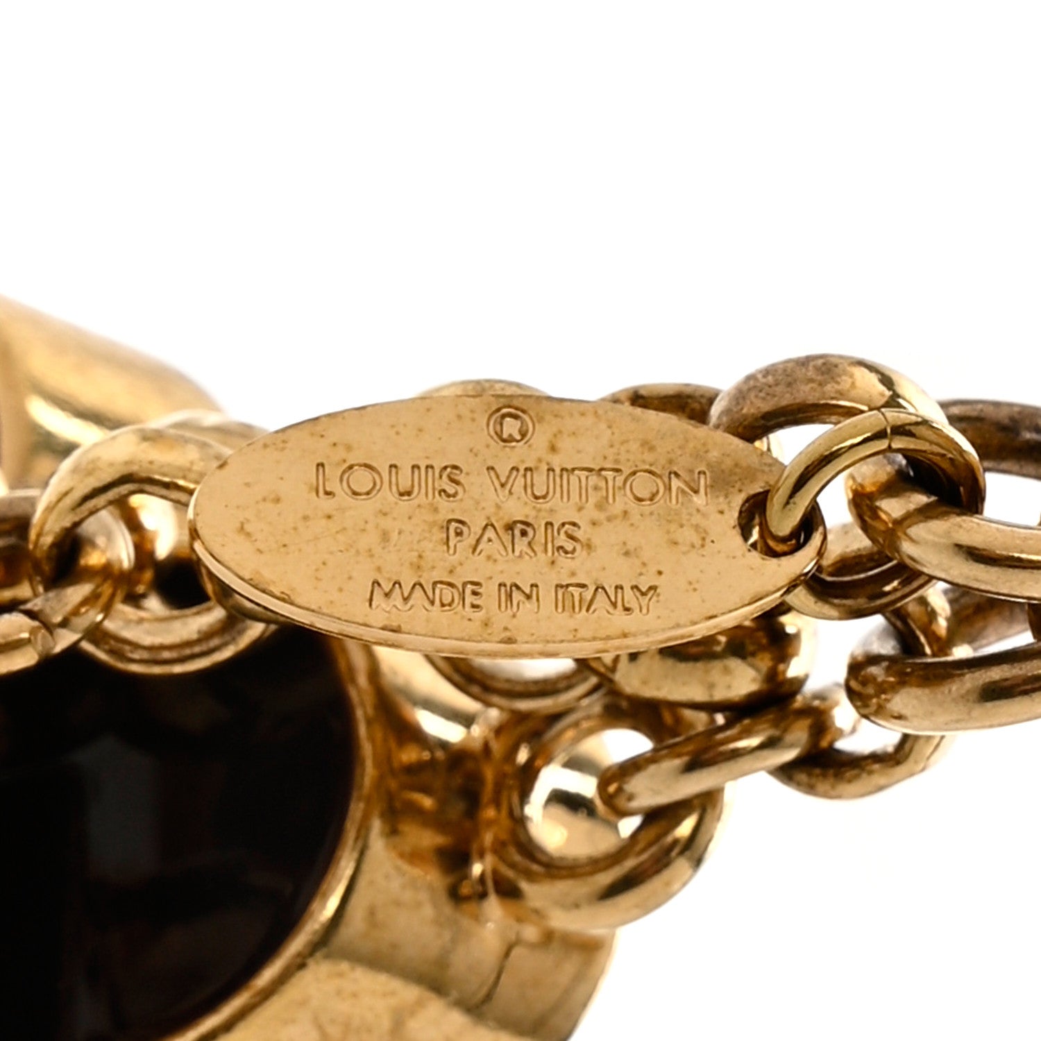 Louis Vuitton Metal Enamel Fleur De Monogram Bag Charm Dore 3 of 5
