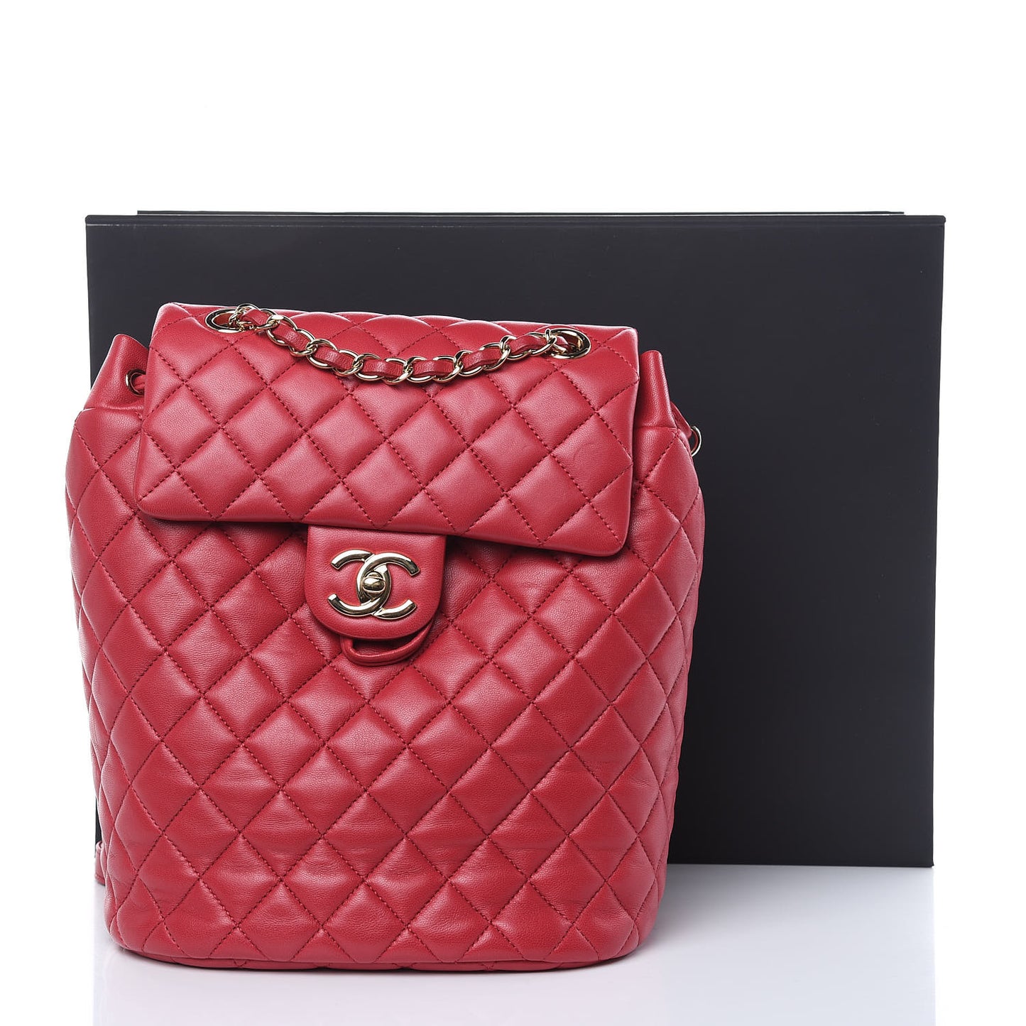 Lambskin Quilted Small Urban Spirit Backpack Dark Pink