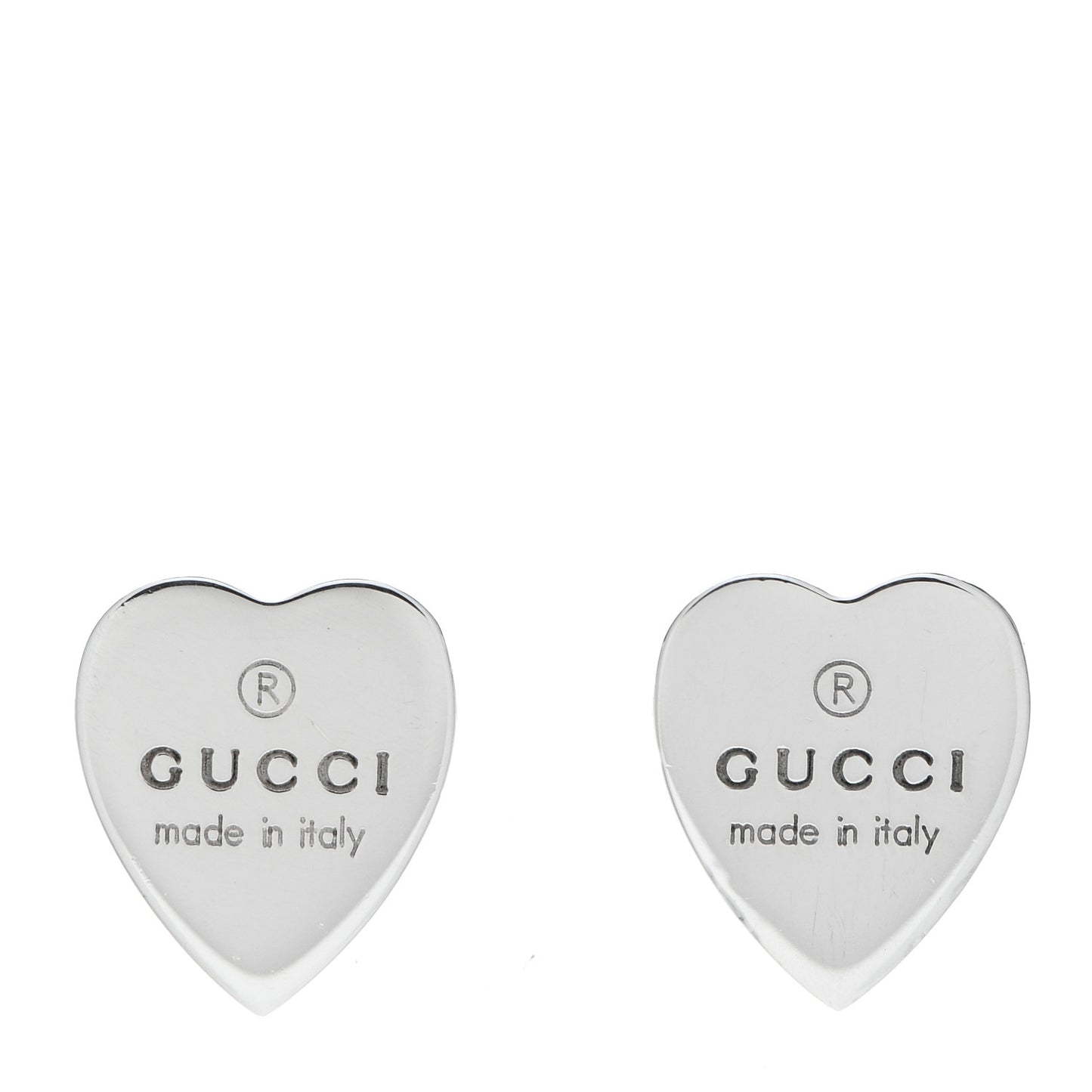 Sterling Silver Trademark Heart Stud Earrings