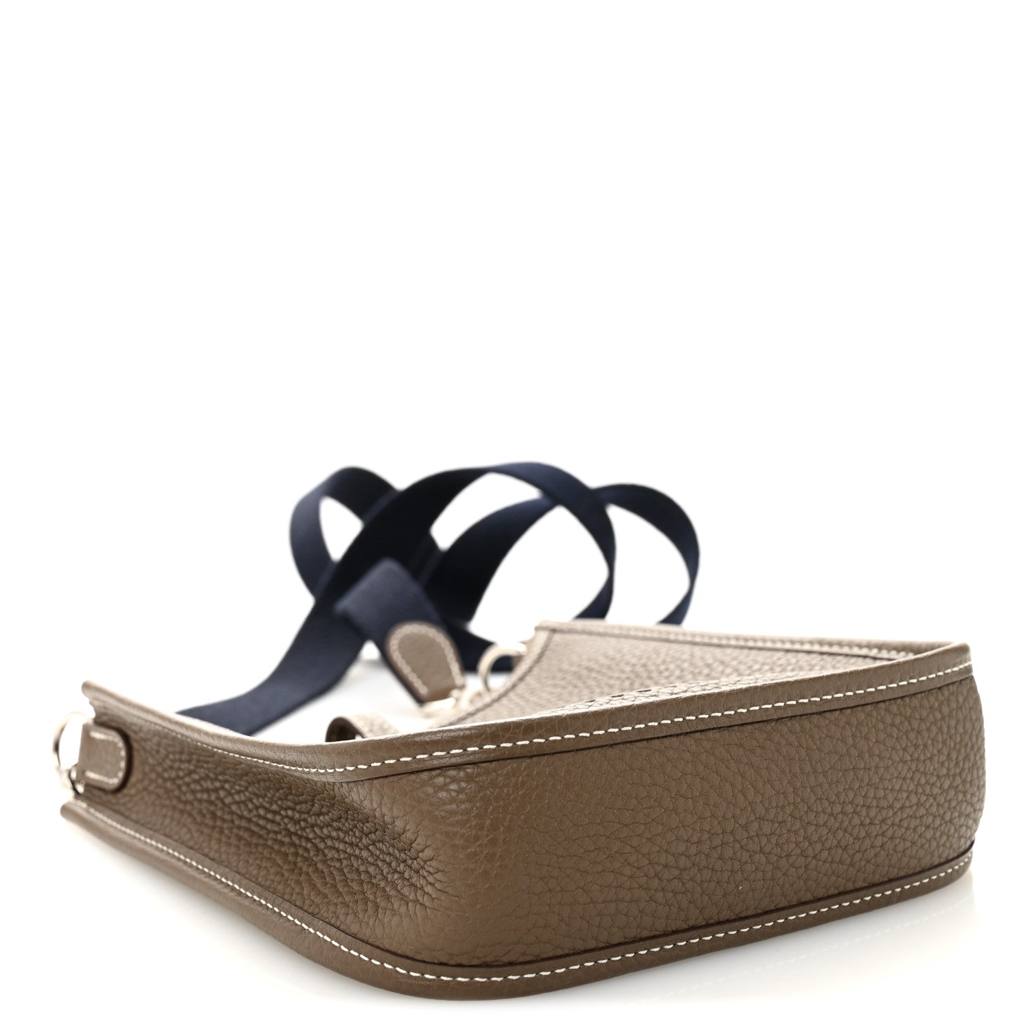 Hermes Taurillon Clemence Amazone Evelyne TPM Etoupe Bleu Indigo 4 of 10
