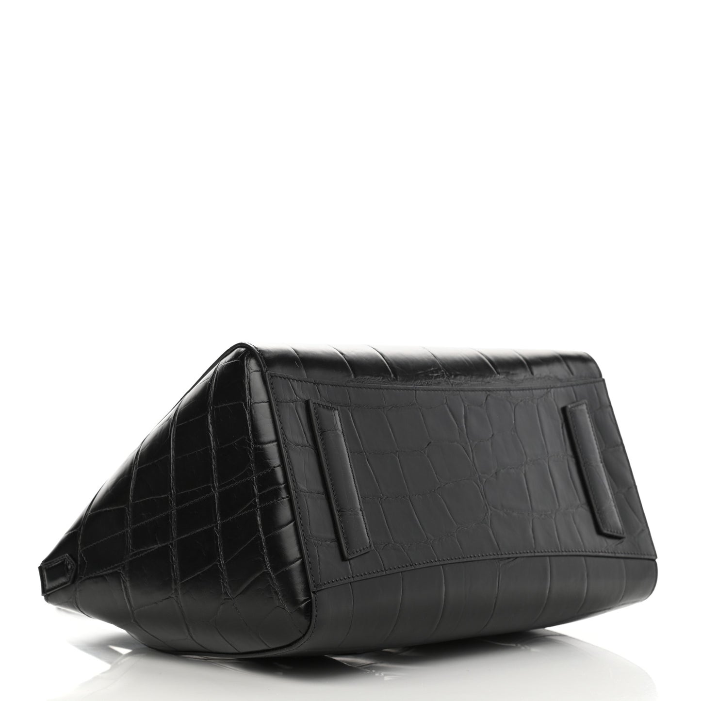 Calfskin Crocodile Embossed Medium Lock Antigona Black