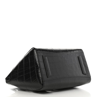 Givenchy Calfskin Crocodile Embossed Medium Lock Antigona Black 4 of 10