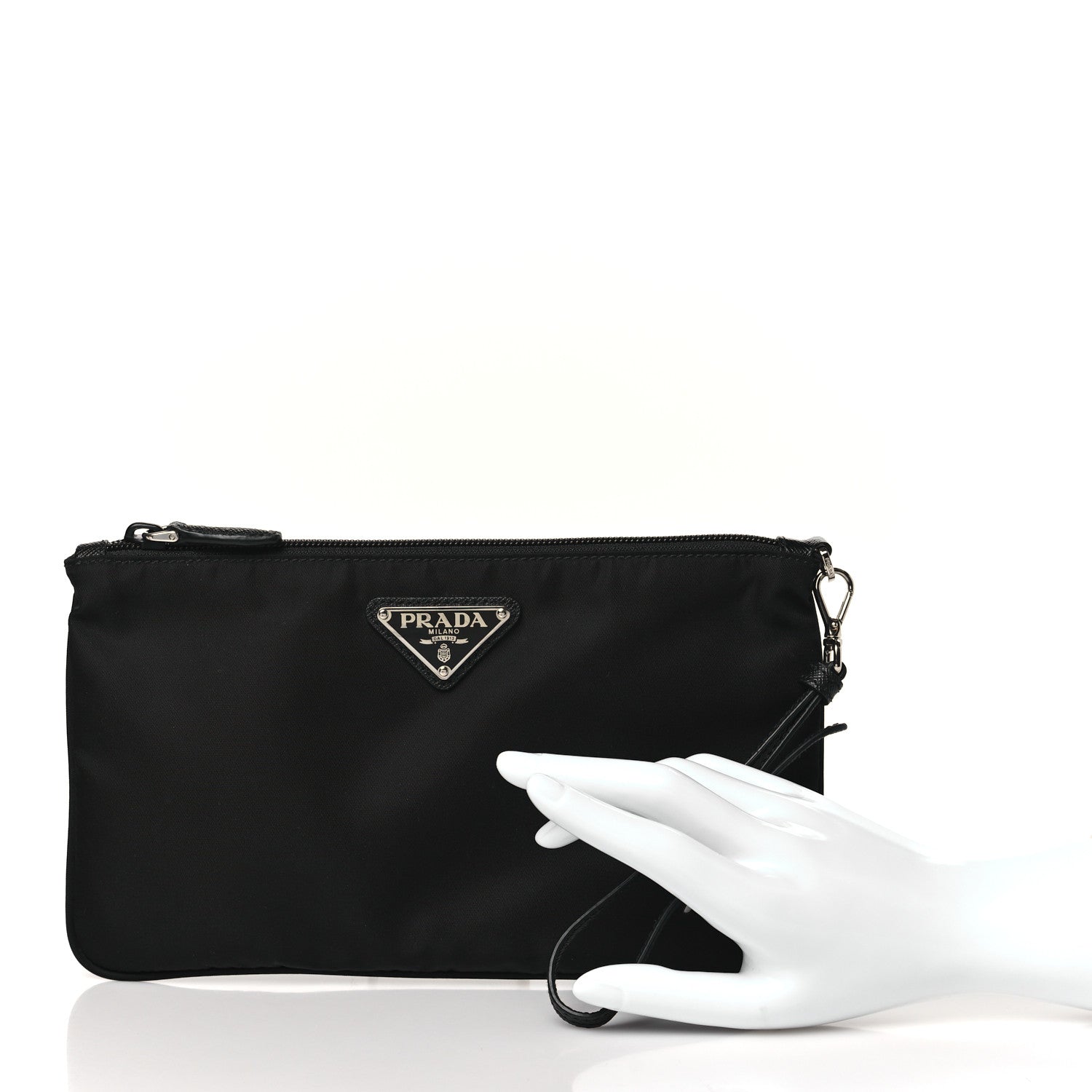 Prada Tessuto Nylon Vela Wristlet Black 2 of 10