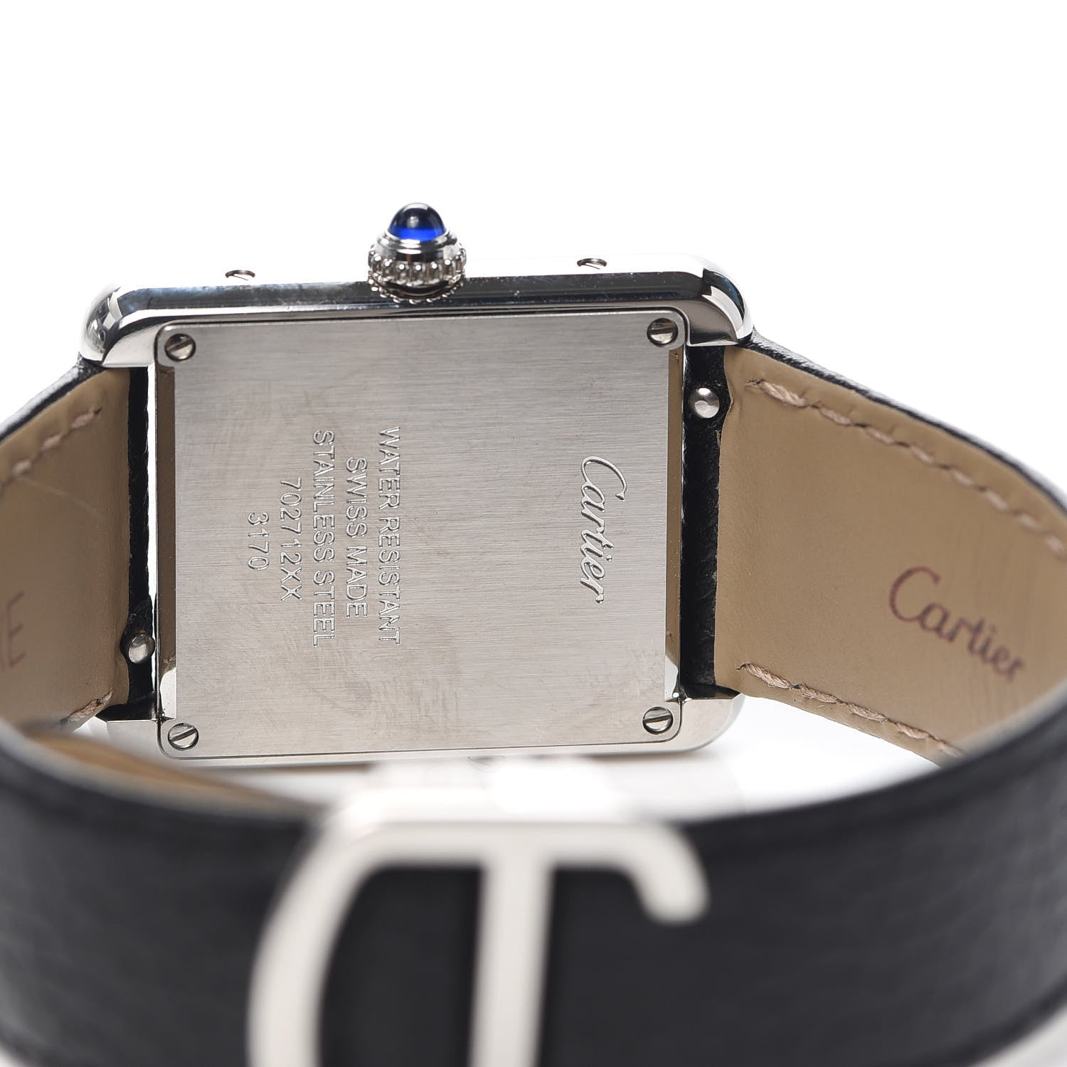 Cartier Stainless Steel Calfskin 24mm Tank Solo Quartz Watch 4 of 7