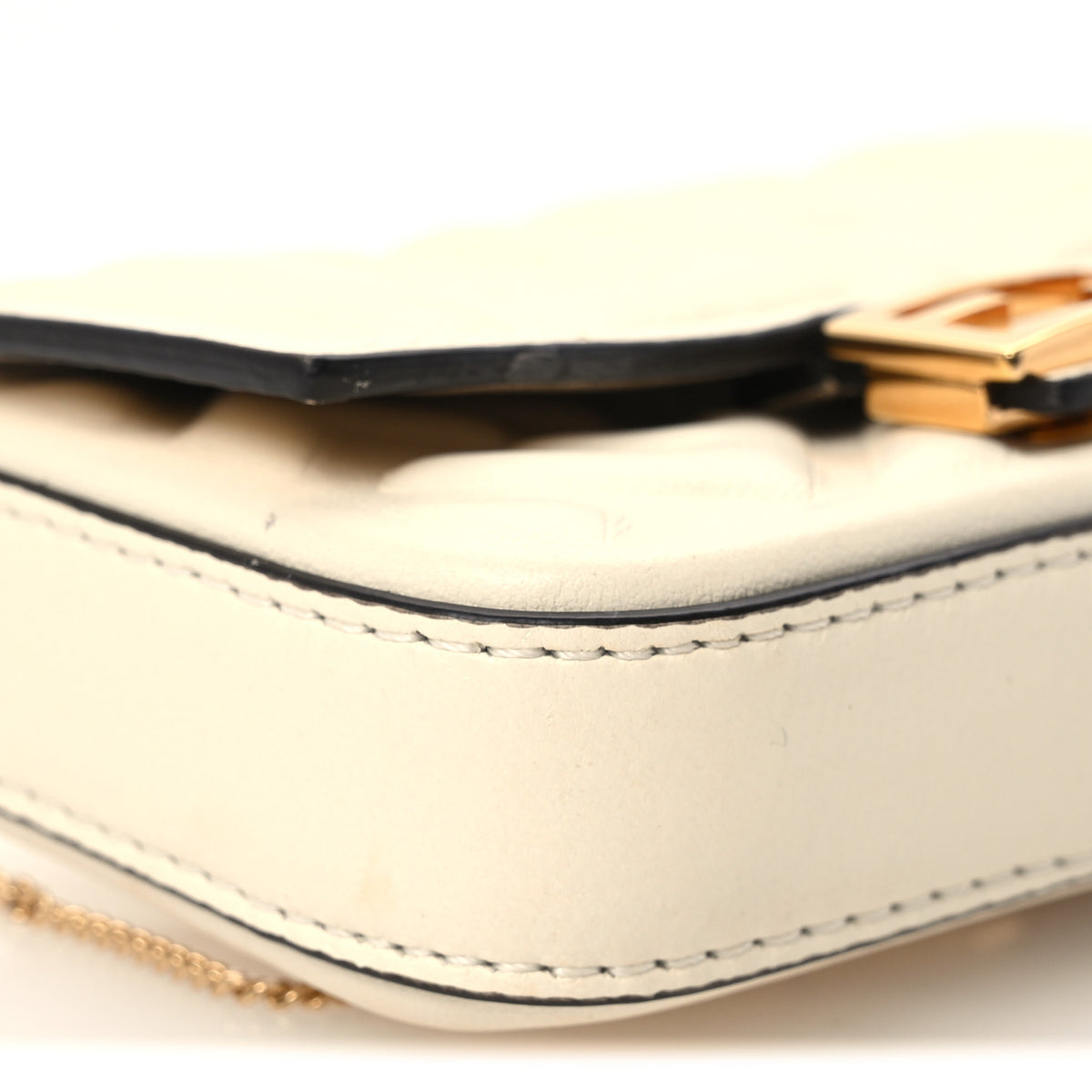 Fendi Nappa Matisse FF Embossed Nano Baguette Charm White 8 of 9