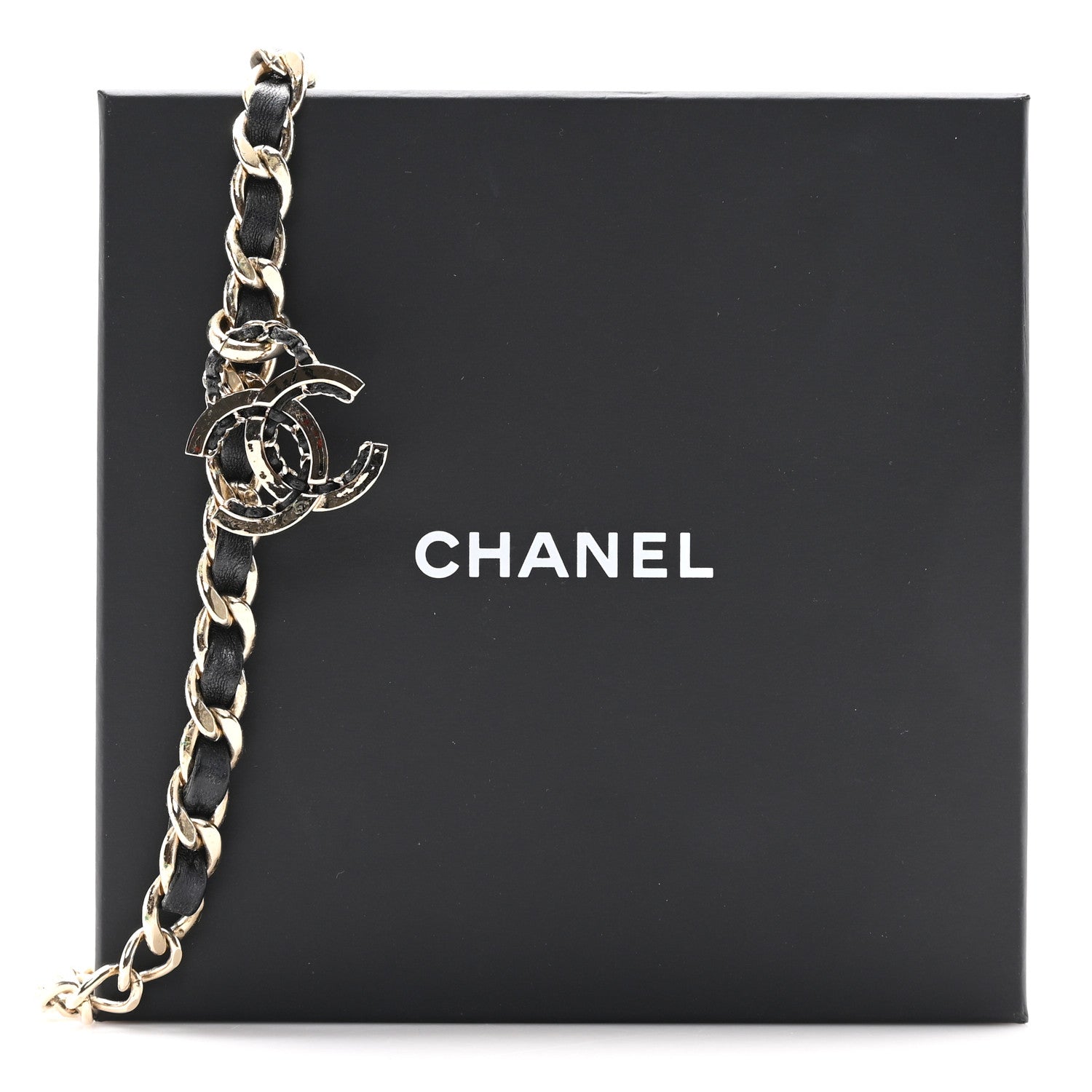 Chanel Metal Lambskin CC Choker Necklace Black Gold 5 of 6