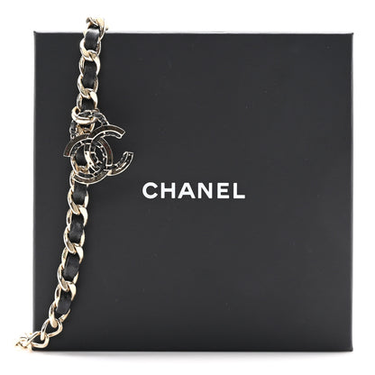Chanel Metal Lambskin CC Choker Necklace Black Gold 5 of 6