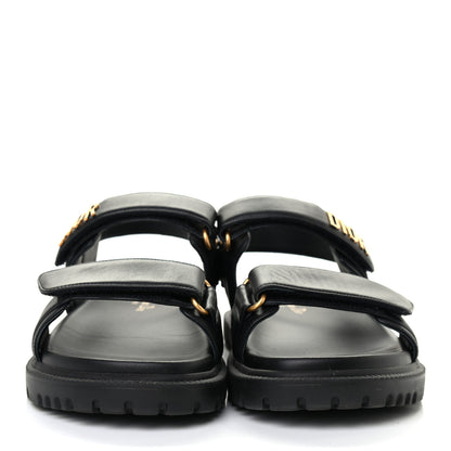 Christian Dior Lambskin Dioract 10mm Sandals 38 Black 2 of 9