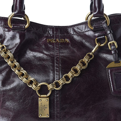 Prada Vitello Shine Chain Tote Mosto 7 of 9