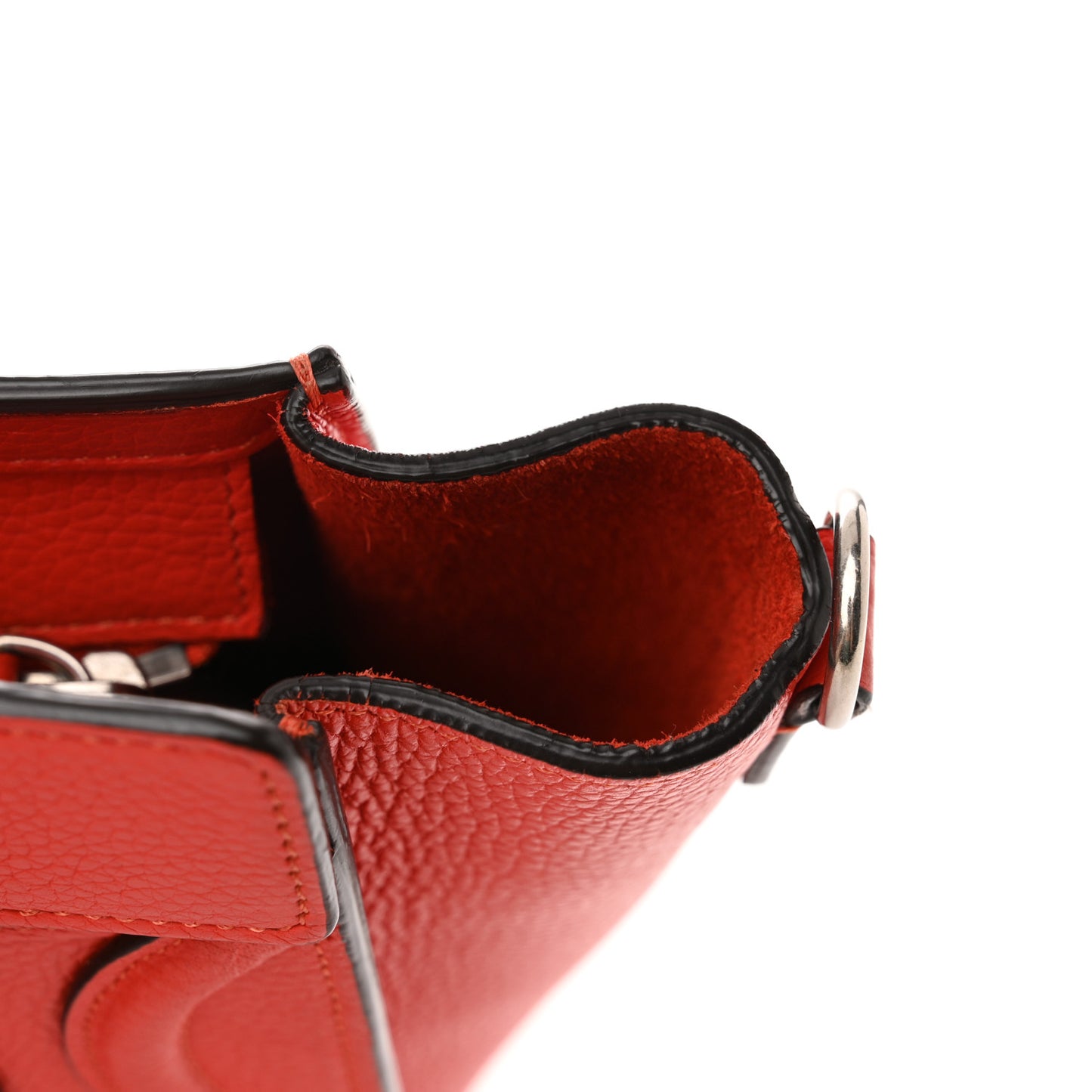 Drummed Calfskin Nano Luggage Vermillion