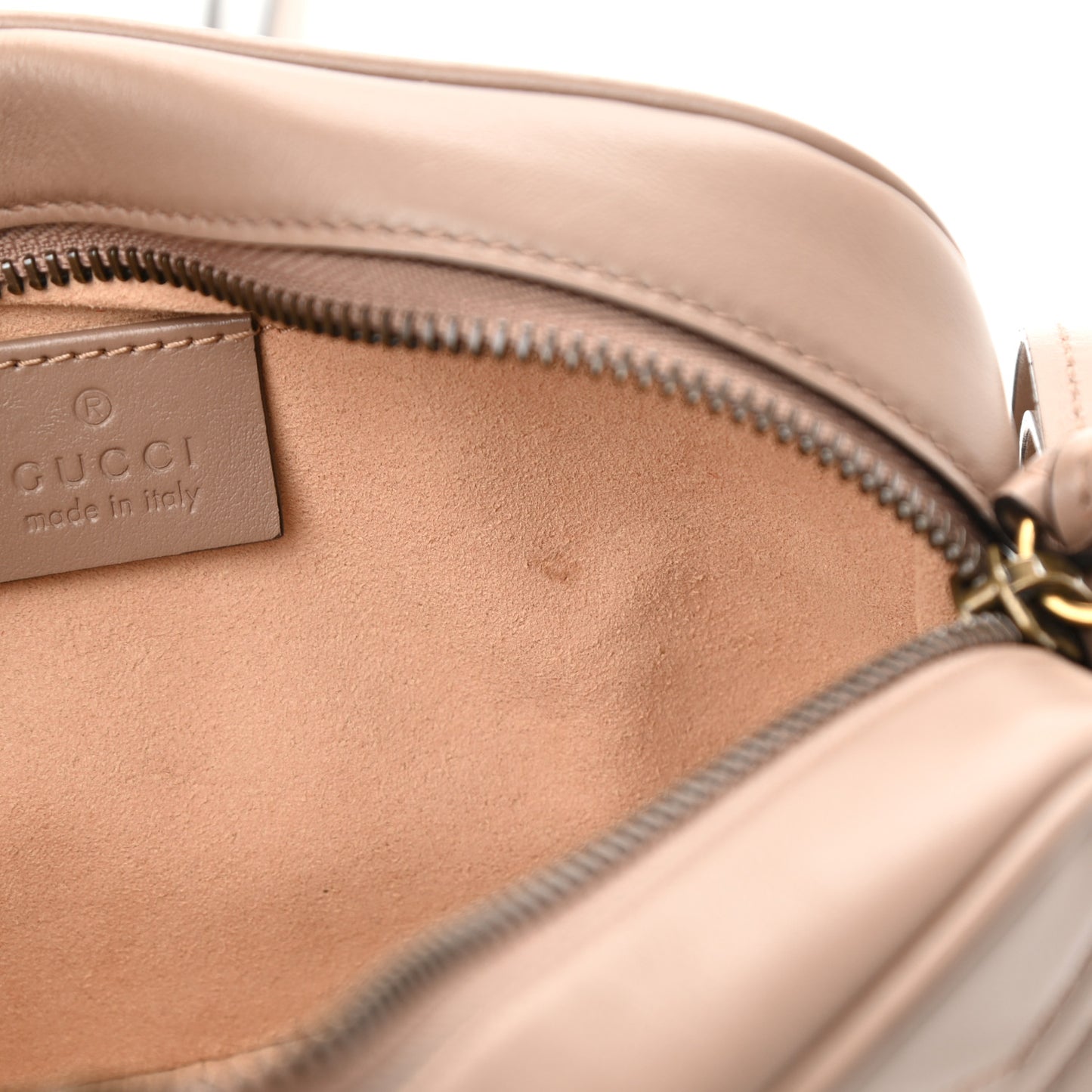 Calfskin Matelasse Mini GG Marmont Chain Shoulder Bag Porcelain Rose
