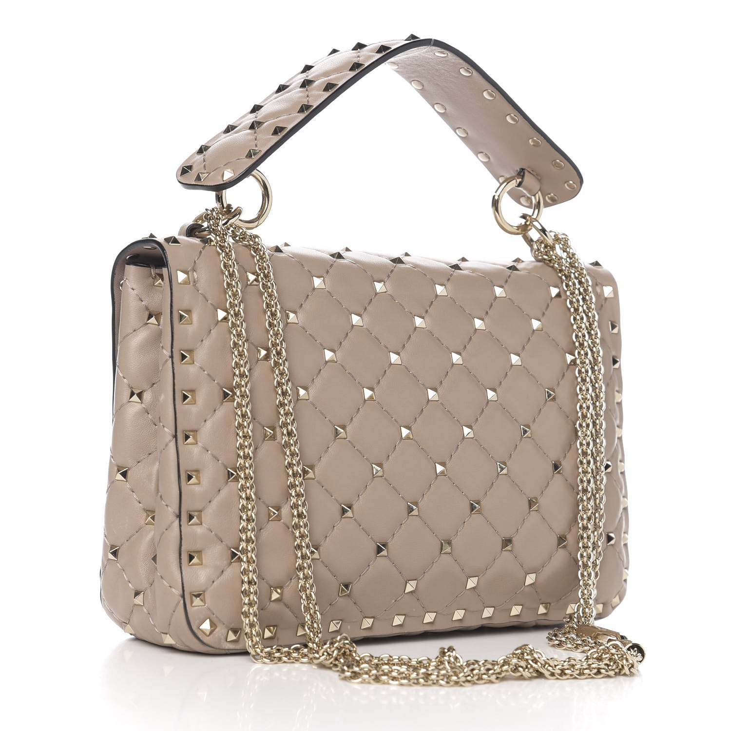 Valentino Garavani Lambskin Medium Rockstud Spike Shoulder Bag Poudre 2 of 10
