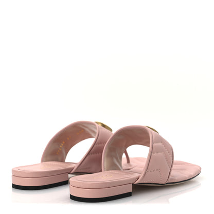 Gucci Nappa Charlotte Double G Marmont Thong Sandals 37 Perfect Pink 5 of 11